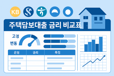 은행별 주택담보대출 금리 비교표 (국민·신한·하나·우리·농협)