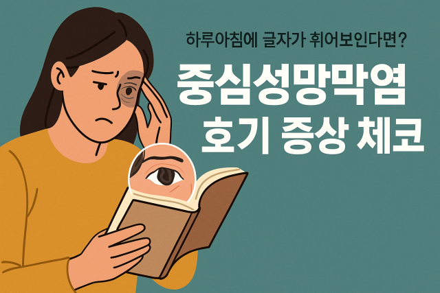 하루아침에 글자가 휘어보인다면? 중심성망막염 초기 증상 체크