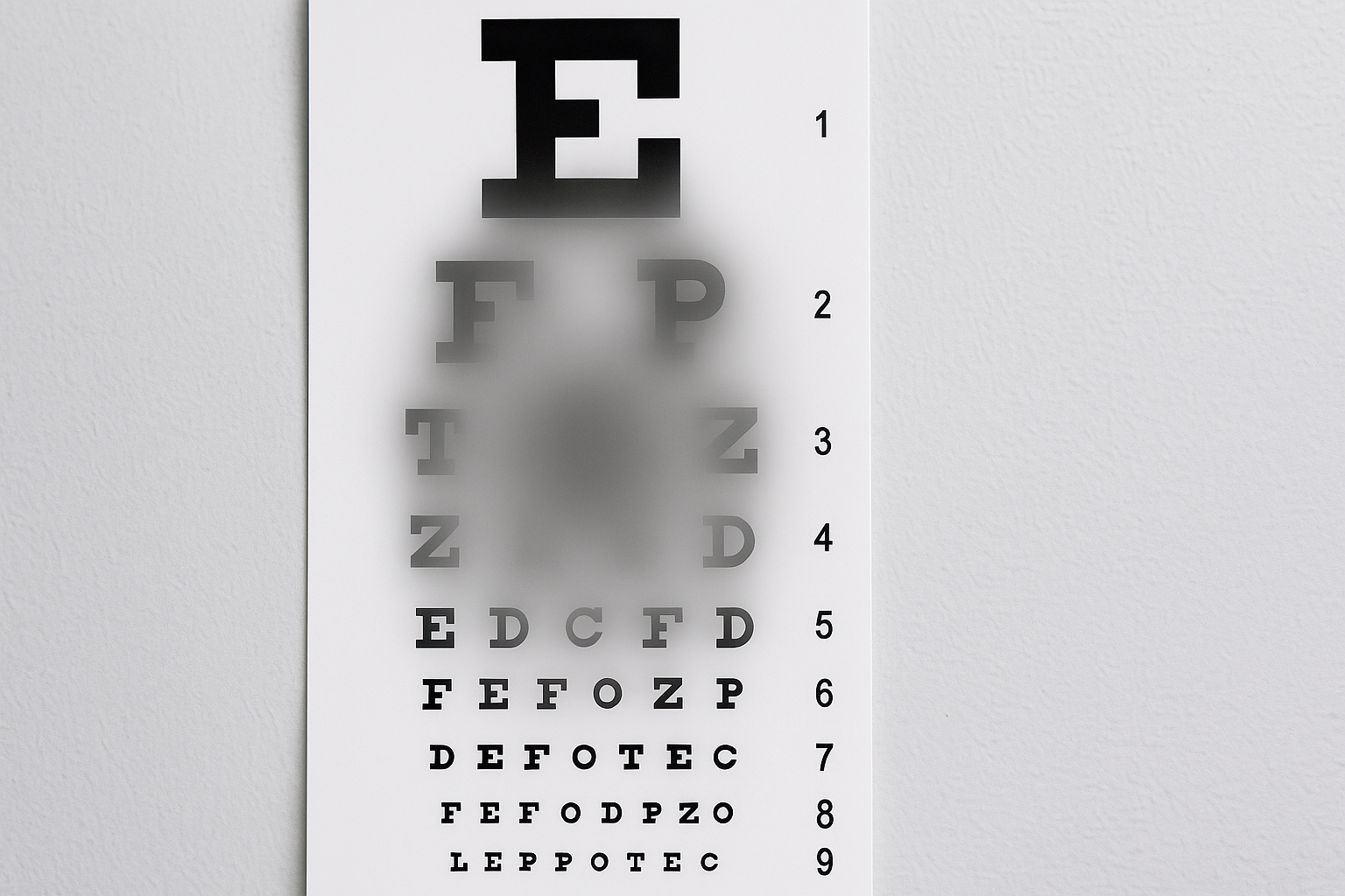 중심성망막염 시야 흐림 예시